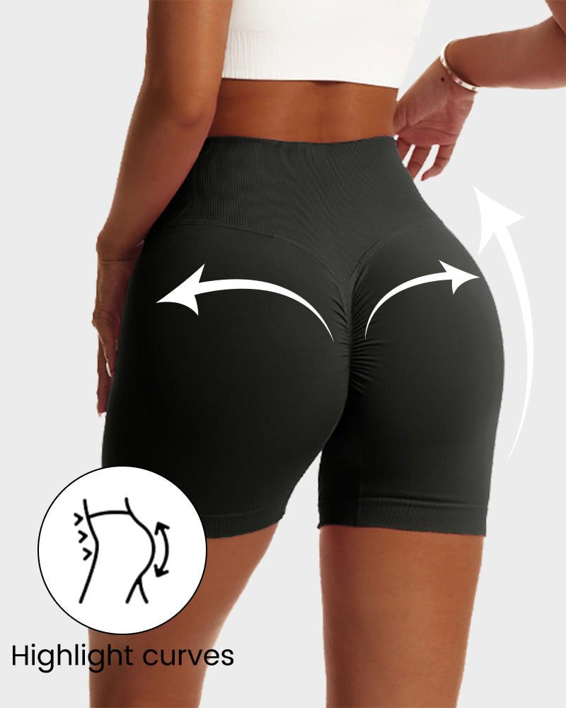 V-Cross Waist Butt Lifting Fitness Shorts