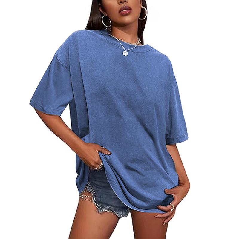 Cotton T-Shirts Oversized Short Sleeves Casual Loose Streetwear Tee Tops