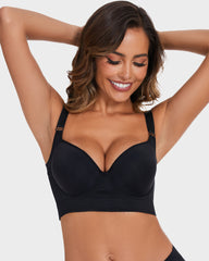 Sujetador push-up que suaviza la espalda - Negro + Beige (PAQUETE DE 2)