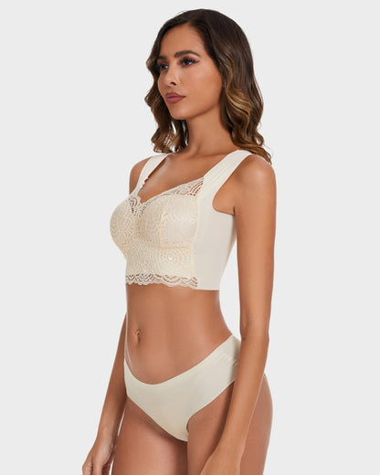 Stretch Lace Cut-Out Bra