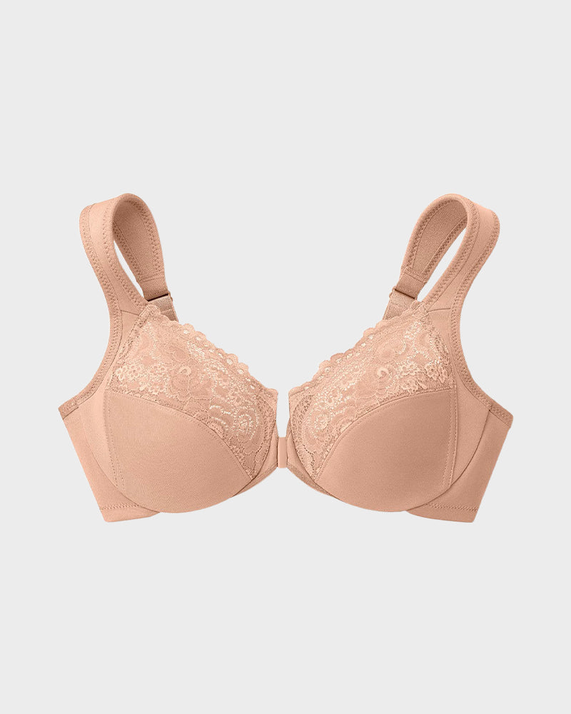 Front-Closure Underwire Print Bra