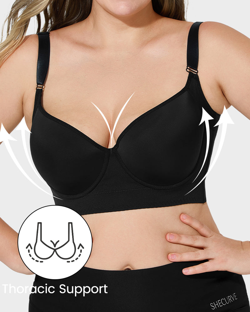 Plus size Back Smoothing Underwire Push Up Bra