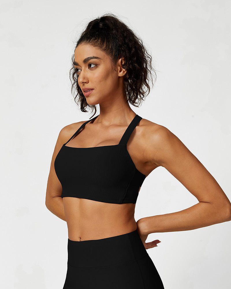 Comfort Ribbed Support Sports Bra