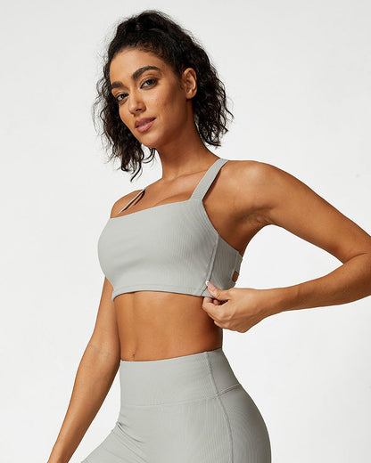 Comfort Ribbed Support Sports Bra