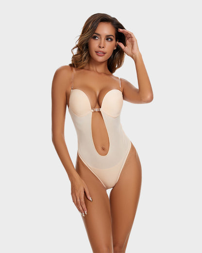 Strapless U Plunge Thong Bodysuit