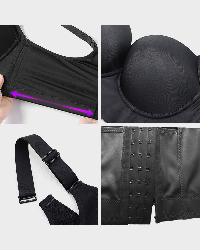 Sujetador push-up que suaviza la espalda - Negro + Beige (PAQUETE DE 2)