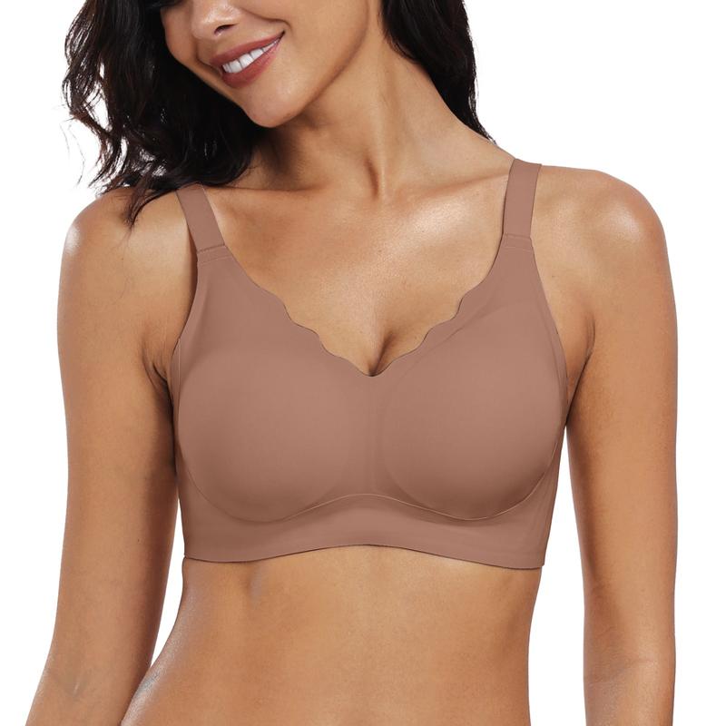 Women Seamless Bras Wireless Scalloped Push Up Bras