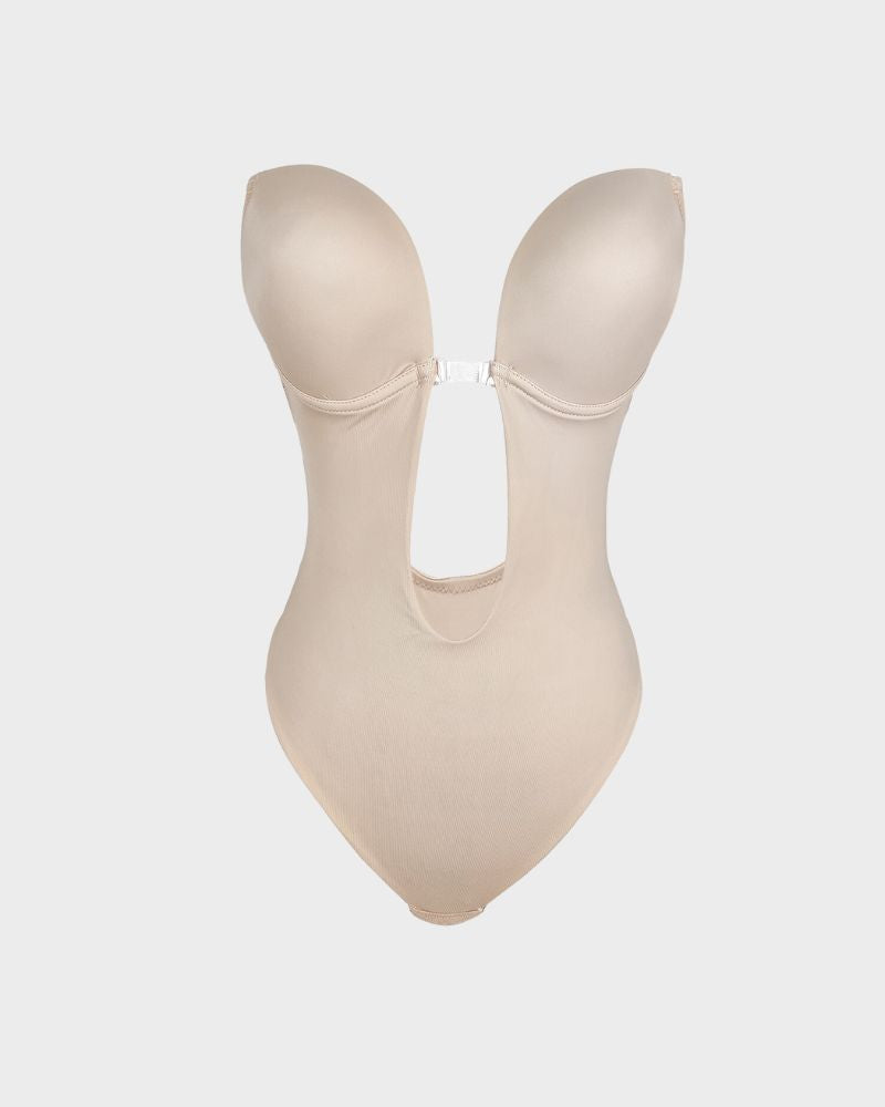 Strapless U Plunge Thong Bodysuit