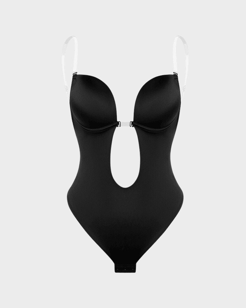 Strapless U Plunge Thong Bodysuit