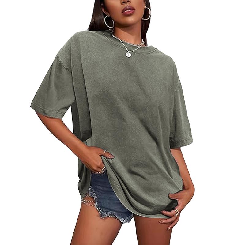 Cotton T-Shirts Oversized Short Sleeves Casual Loose Streetwear Tee Tops