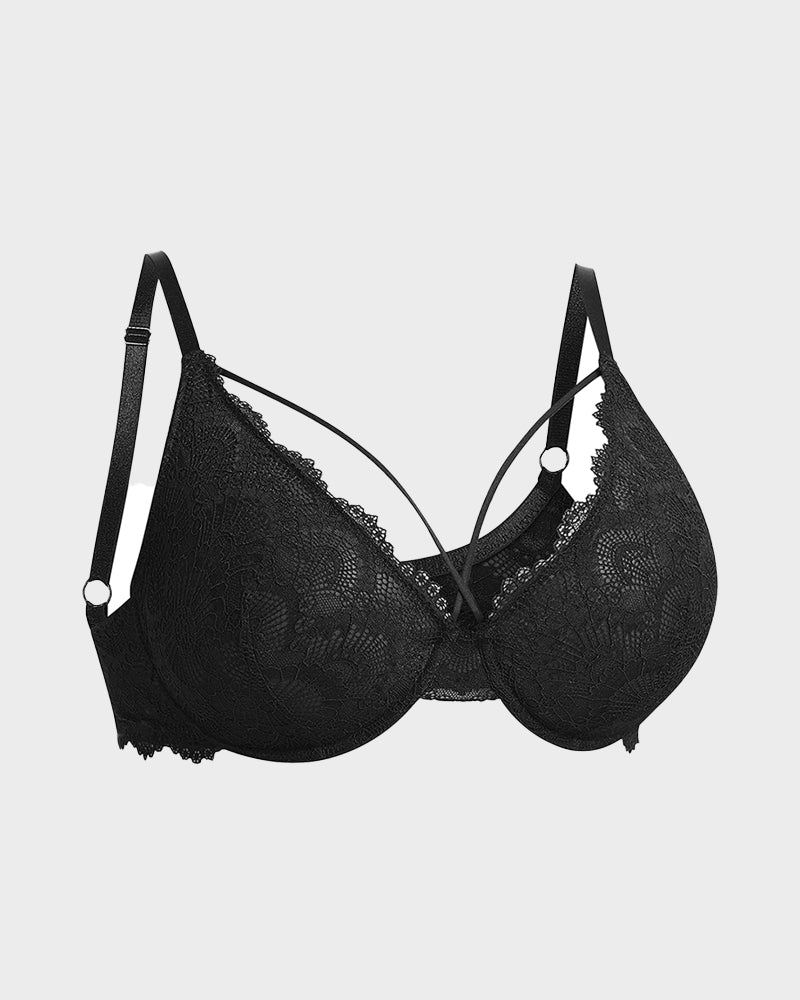 Non-Padded Lace Strappy Push-Up Bra