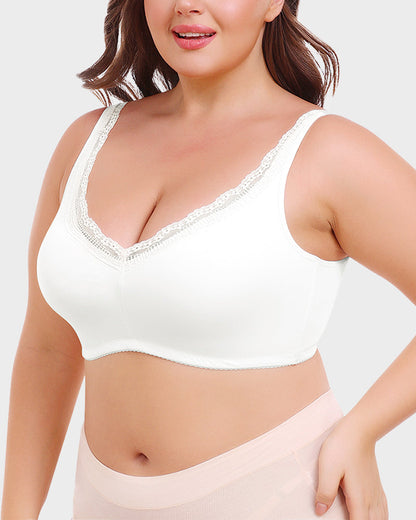 Full Coverage Lace Trim Minimizer Bra