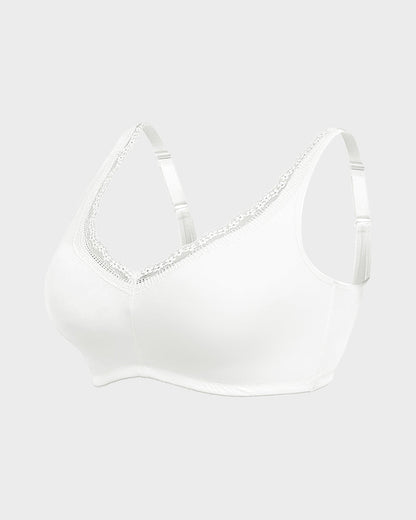 Full Coverage Lace Trim Minimizer Bra