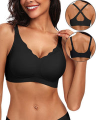 Women Seamless Bras Wireless Scalloped Push Up Bras