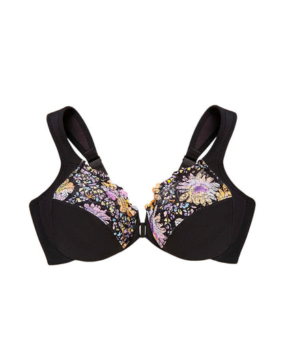 Front-Closure Underwire Print Bra