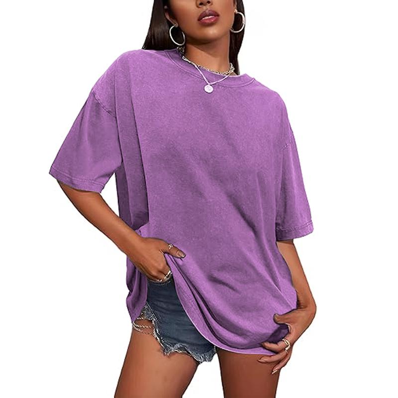 Cotton T-Shirts Oversized Short Sleeves Casual Loose Streetwear Tee Tops