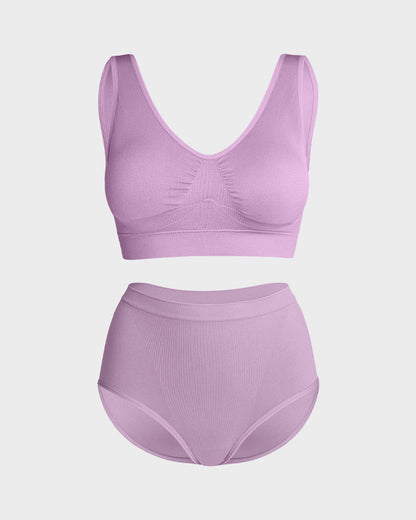 Comfort Wireless Sports Bra and Seamless Panty Set