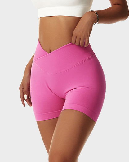 V-Cross Waist Butt Lifting Fitness Shorts