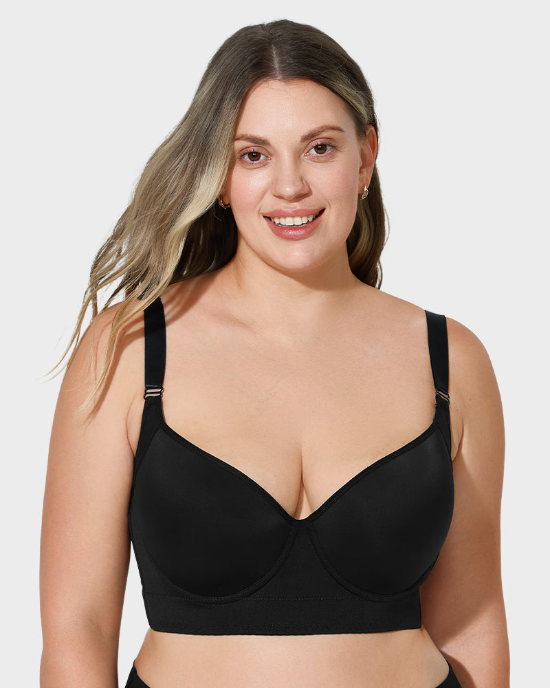 Plus size Back Smoothing Underwire Push Up Bra