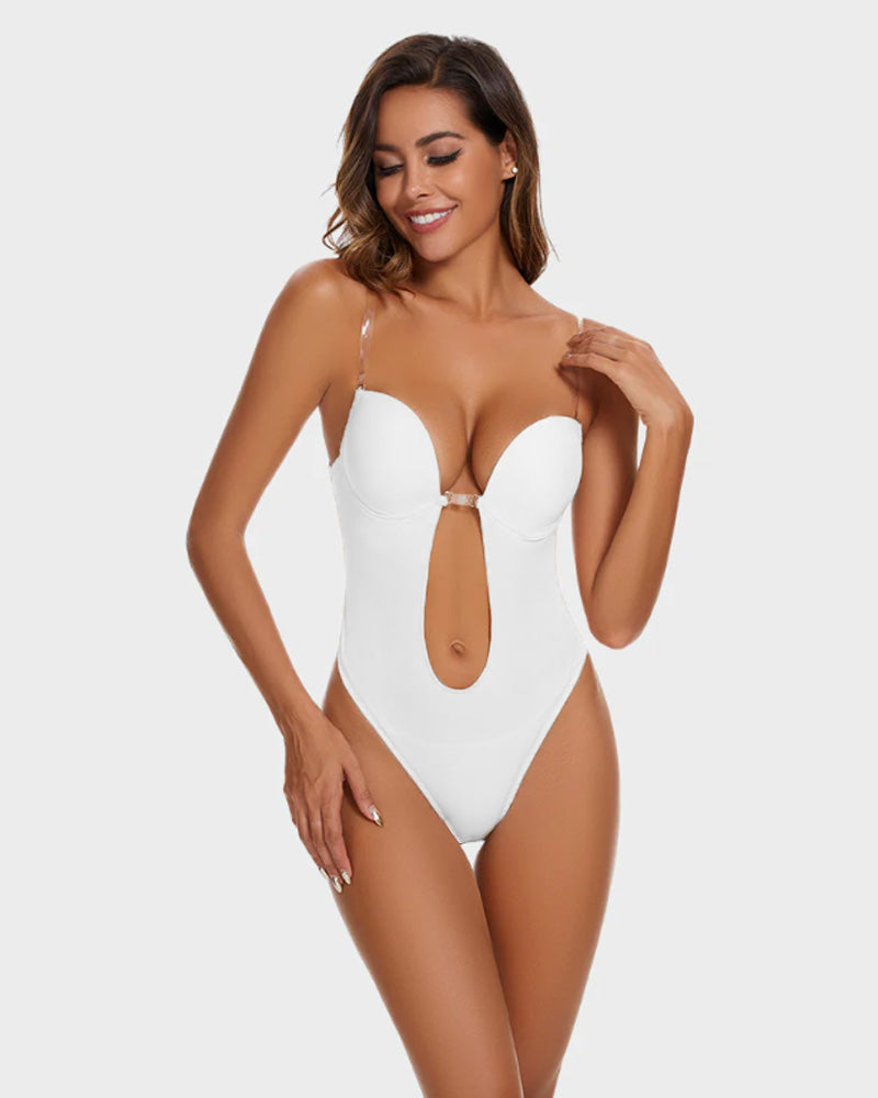 Strapless U Plunge Thong Bodysuit