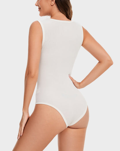 Ribbed Strappy Square Neck Bodysuits